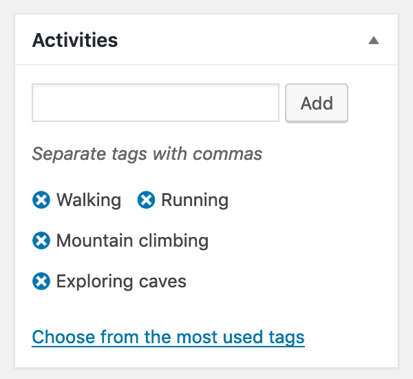 Add terms to a post.